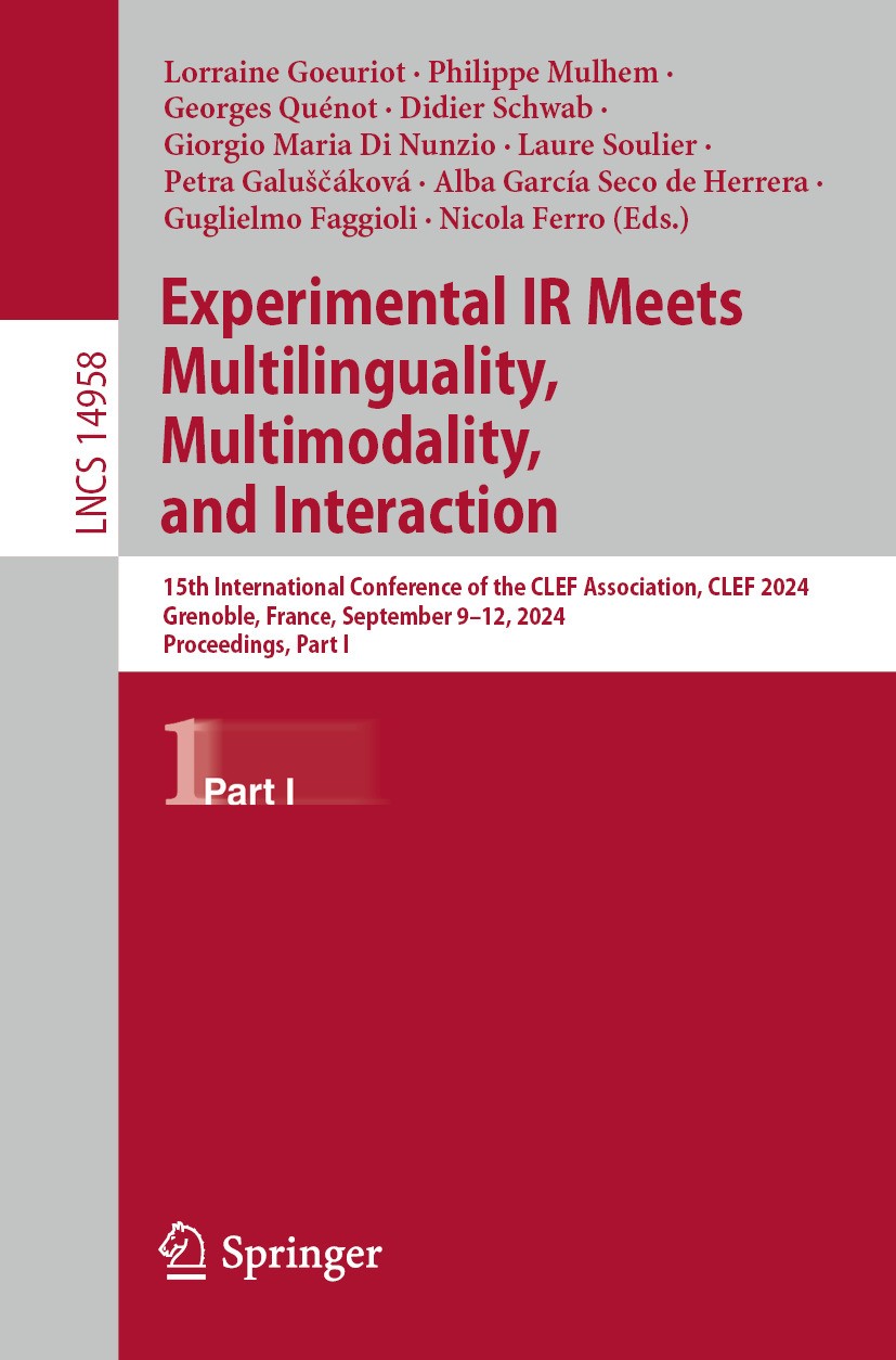 CLEF 2024 LNCS proceedings Part I cover page